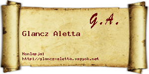 Glancz Aletta névjegykártya