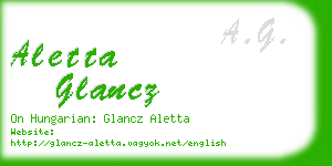 aletta glancz business card